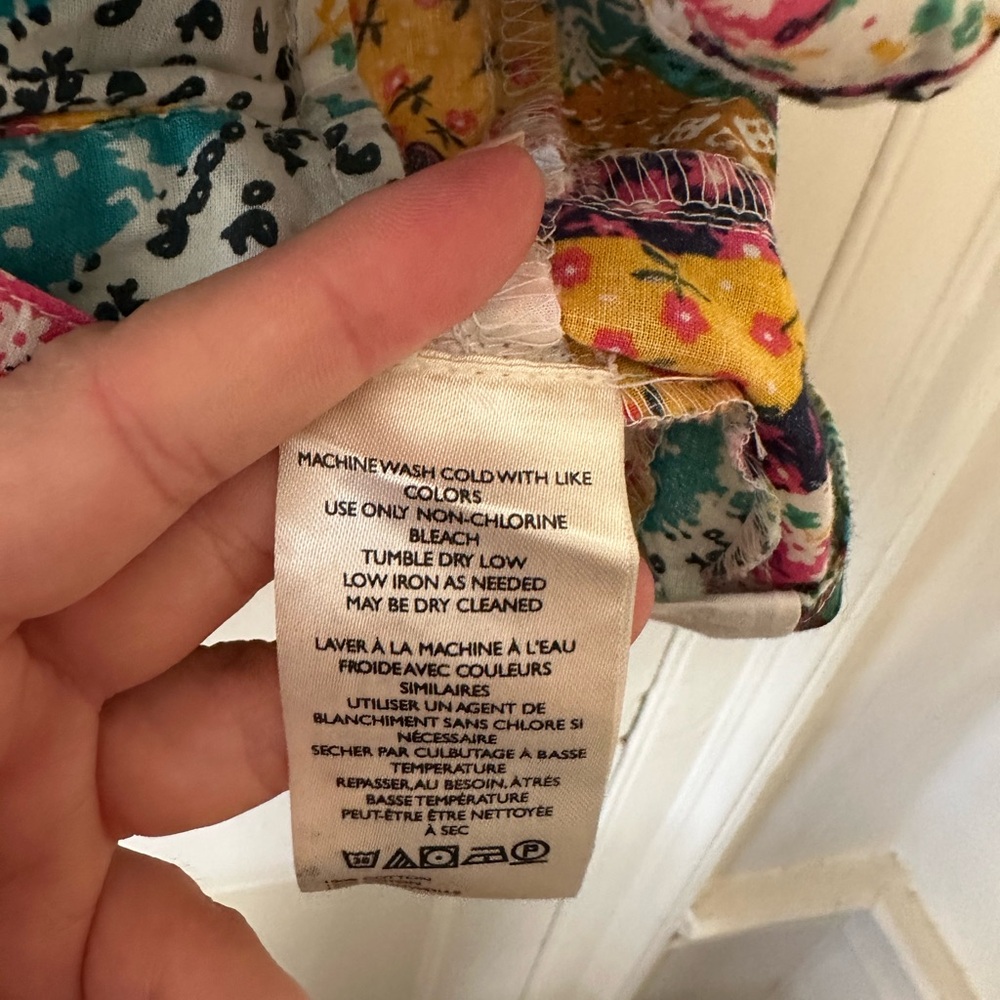 Pilcro patchwork button front top Size Large - image 7